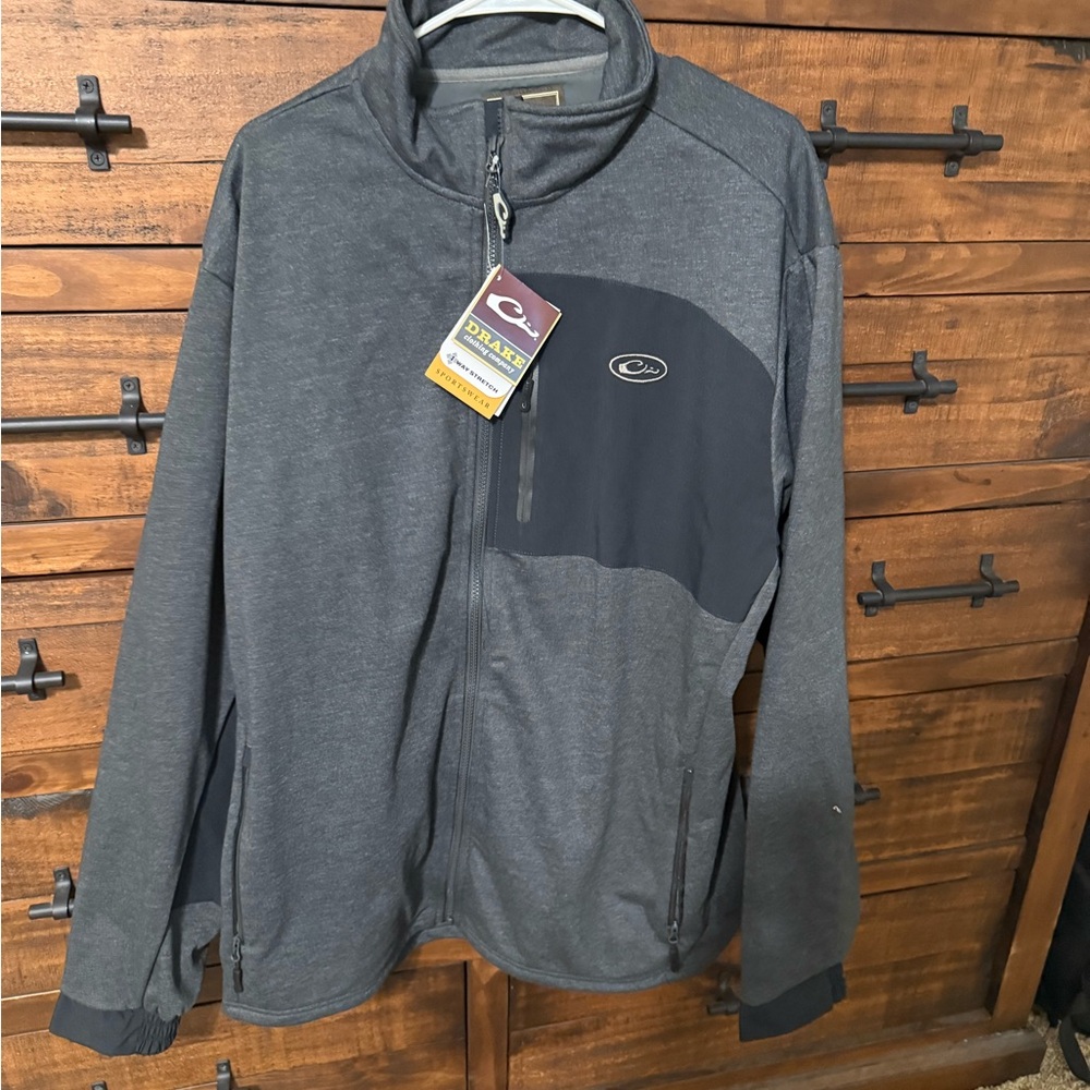 Drake Gray and Black Performance Jacket with Stand-Up Collar